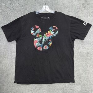 NEFF x Disney Mickey Mouse Ears T Shirt Men's XL Black Tropical Floral Tee‎